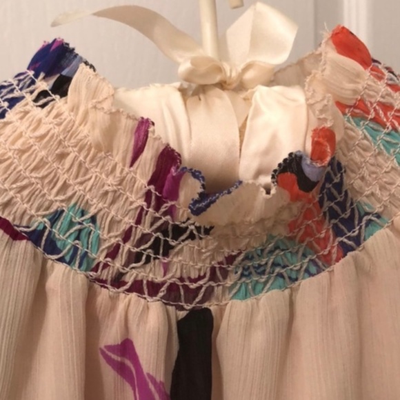 J. Crew Floral Sleeveless Mock Neck Smocked Blouse - Picture 3 of 5